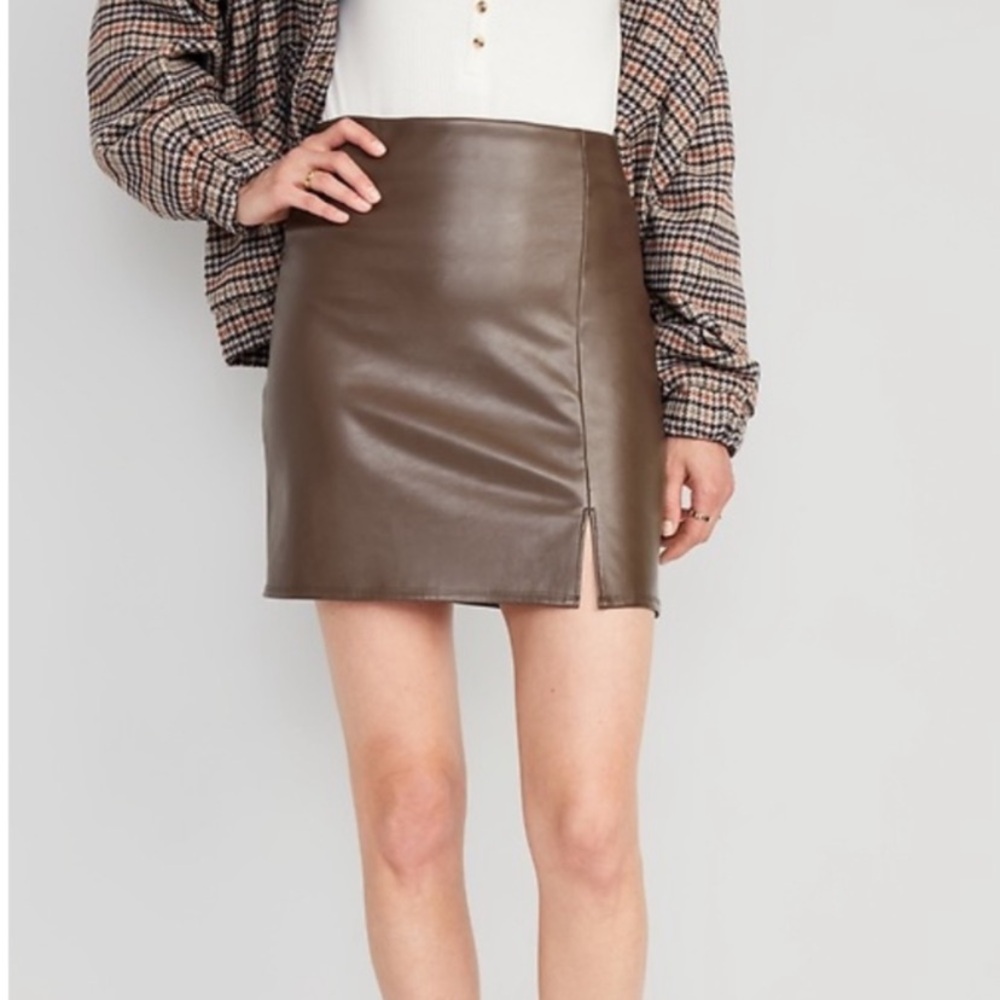Old Navy Faux Leather Skirt - Brown